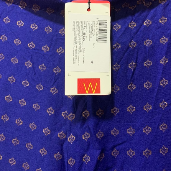 NWT W for Women Straight Trousers Blue Trousers Straight Salwar Size 12 - Picture 3 of 6